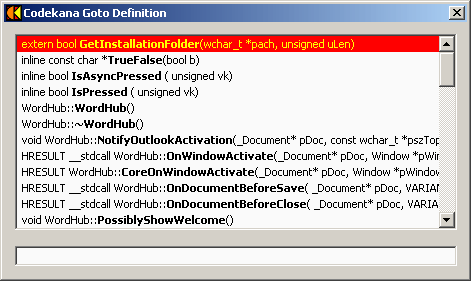 Codekana GoTo-Function Dialog